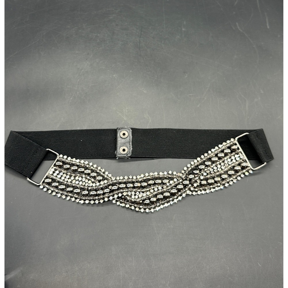 Black Stretch Rhinestone‎ Chain Belt • Glam Sparkle Waist Belt • Y2K Party